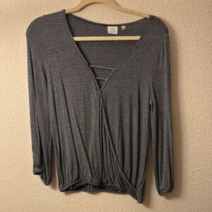 Striped V-Neck Women's Top
